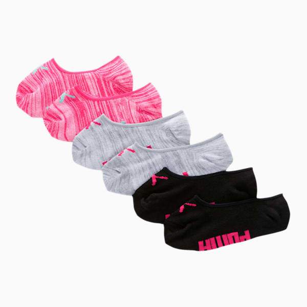 Girl's Non-Terry Liner Socks [6 Pack], PINK